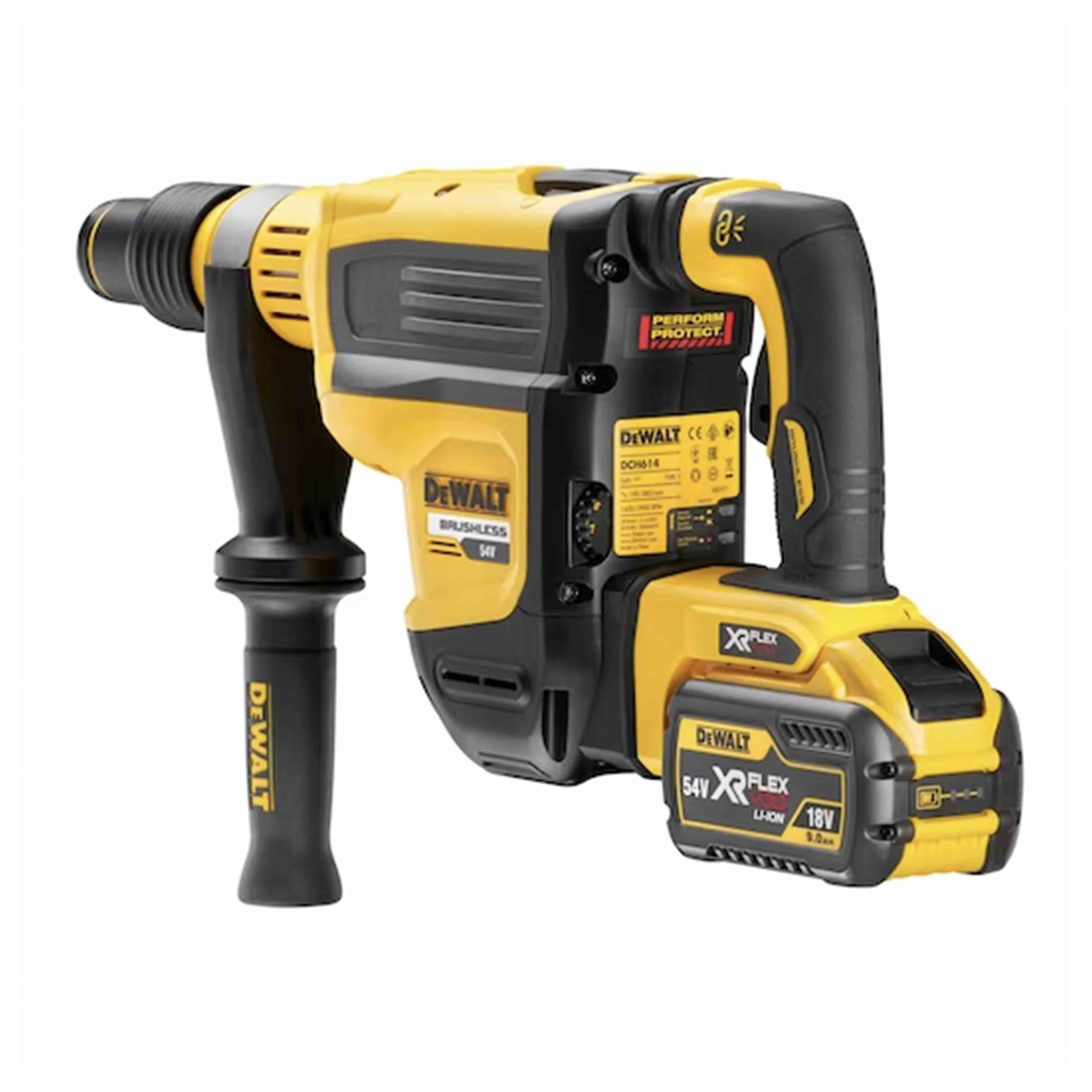 Demo-perforator hammer BRUSHLESS motor 54V XR FLEXVOLT high power SDS-Max 45mm in CASE and ACCESSORIES - DeWALT - DCH614X2-QW Demo-perforator hammer BRUSHLESS motor 54V XR FLEXVOLT high power SDS-Max 45mm in CASE and ACCESSORIES - DeWALT - DCH614X2-QW